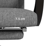 Vinsetto Linen-Look Office Chair, with 160 Reclining Back and Footrest - Grey