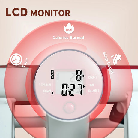 SPORTNOW Mini Stepper Machine, with LCD Monitor, Non-Slip Pedals, Grey