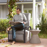 Outsunny 140 Reclining Rattan Armchair - Mixed Grey