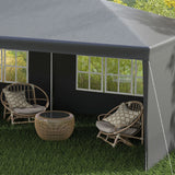 Outsunny 2.95 x 5.83 m Semi-Open Gazebo - Dark Grey