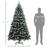 HOMCOM 7ft Snow-Dipped Artificial Pine Christmas Tree