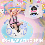 AIYAPLAY Hello Kitty Kids Ride on Bumper Car with Remote Control, Two Joysticks, Music, Lights, Safety Belt, White