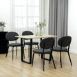 HOMCOM Set of Four Boucle Dining Chairs - Black