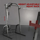 SPORTNOW Power Cage Power Rack with 15-Level Squat Rack, Cable Pulley System, Pull up Stand and Push up Stand