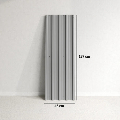Outsunny Set of 12 Corrugated Steel Roof Sheet Panels - Light Grey