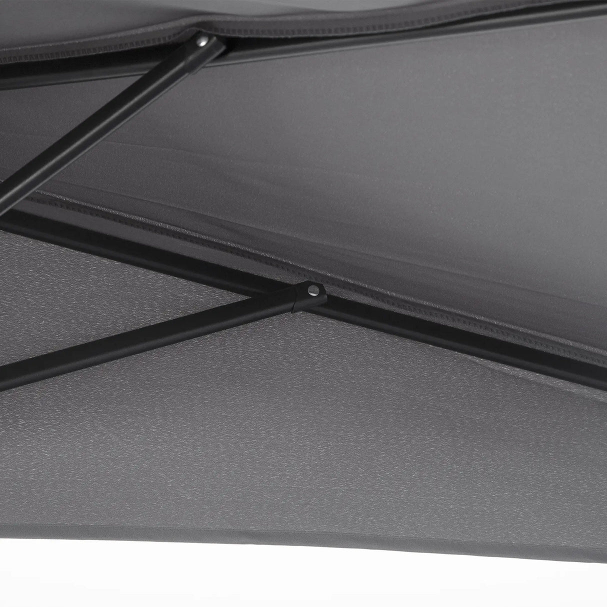 Outsunny 3(m) Half Parasol Semi Round Umbrella Patio Metal Frame Crank Handle for Balcony-- NO BASE INCLUDED, Grey