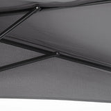 Outsunny 3(m) Half Parasol Semi Round Umbrella Patio Metal Frame Crank Handle for Balcony-- NO BASE INCLUDED, Grey