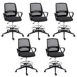 Vinsetto Ergonomic Mesh Back Drafting Chair, Tall Office Chair, Draughtsman Chair with Adjustable Height and Footrest 360° Swivel, Set of 5