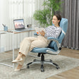 Vinsetto Linen-Look Office Chair, with Adjustable Height and Tension - Blue