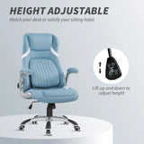 Vinsetto Linen-Look Office Chair, with Adjustable Height and Tension - Blue