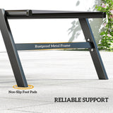 Outsunny Sun Loungers Set of 2 with Side Tray Table, Garden Recliners with 5-Position Adjustable Backrest, 2 Wheels, Grey