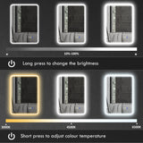 HOMCOM 70 x 50cm LED Bathroom Mirror, with Bluetooth - Silver Tone