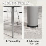 Outsunny Garden Table, Outdoor Dining Table for 6 People, 160 x 90 x 74 cm, with Rust Resistant Metal Frame, WPC Top, for Balcony, Terrace, Light Grey