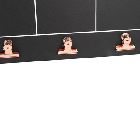 Black Weekly Memo Board With Copper Clips