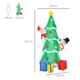 HOMCOM 7FT Christmas Inflatable Tree LED Lighted for Indoor Outdoor Decoration