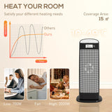 HOMCOM Ceramic Space Heater, 2000W Fan Electric Heater with 4 Modes, Adjustable Thermostat, 55 Oscillation, Tip-Over and Overheat Protection for Bedroom, Home Office, Black