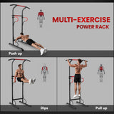 HOMCOM Steel Multi-Use Exercise Power Tower Pull Up Station Adjustable Height W/ Grips