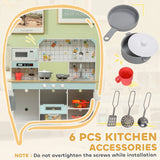 AIYAPLAY Toy Kitchen, Pretend Role Play Kitchen with Hob, Sound and Light, Coffee Machine, Ice Maker, Microwave