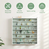 HOMCOM Six Shelf Display Cabinet, with Glass Doors - White