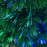 HOMCOM 4FT Green Fibre Optic Artificial Christmas Tree Xmas Colourful LED Scattered Tree with Snowflakes Ornaments Fireproofing