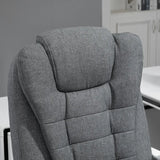 Vinsetto Office Chair, Computer Desk Chair, Linen Fabric Swivel Rolling Task Chair with Large Soft Padded Cushion, 135 Reclining Backrest and Retractable Footrest, Grey