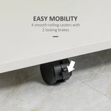 HOMCOM Multi-Storage Compact Work Desk, with Wheels - White