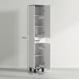 HOMCOM 190cm Slim Bathroom Storage Cabinet - White