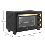 HOMCOM 16L Mini 1400W Countertop Oven - Black