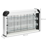 Outsunny 30W Electric Fly Zapper, Bug Zapper with UK Plug, 2 UV Bulbs, Hanging Chain, On/Off Switch and Removable Catch Tray, 60m2 Coverage Insect Mosquito Killer for Indoor and Outdoor Use, Silver