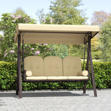 Outsunny Three-Seater Garden Swing Chair - Brown