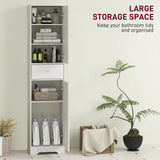 HOMCOM Tall Bathroom Cabinet with Arched Doors - White