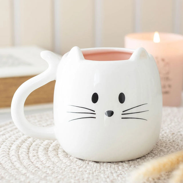 White Cat Shaped Mug