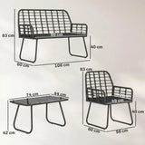 Outsunny 4 Piece Rattan Garden Furniture Set, Outdoor Patio Furniture with Loveseat, Armchairs and Coffee Table