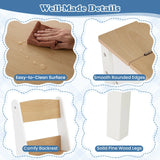 Kids Art Table and 2 Chairs Set with Paper Roll and Storage Shelves-Natural