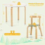 Children&#39;s Table Wooden Table with 4 Children&#39;s Chairs Children&#39;s Table and Chair Set with Backrest Colorful