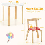 5 Pieces Wooden Kids Table and Chairs for Study & Snack & Play