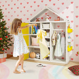 Kids Costume Storage Closet with Storage Bin-Yellow
