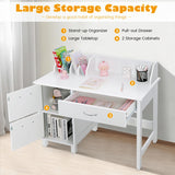 Kids Learning Desk &amp; Chair Set  for Bedroom &amp; Study Room-White