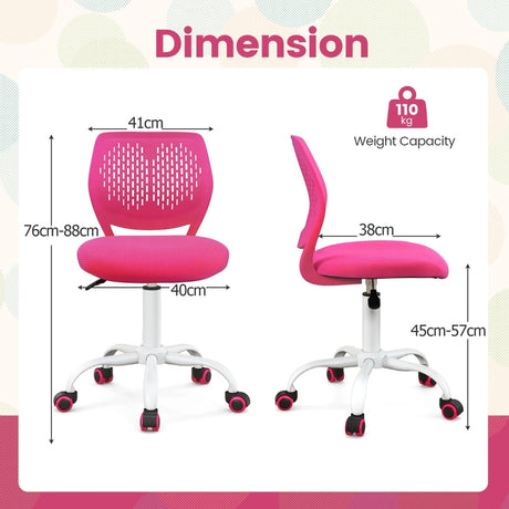 Ergonomic Children Study Chair with Adjustable Height-Pink