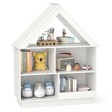 3-Tier House-Shaped Toy Storage Organizer with Open Shelves-White