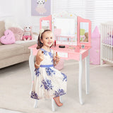 Children&#39;s dressing table with a three-part mirror
