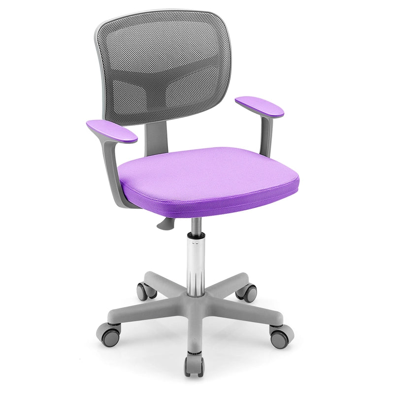Children&#39;s desk chair, 360 rotatable, youth chair, 80-91.5 cm, height-adjustable, 54 x 50 x 80-91.5 cm, purple