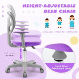 Children&#39;s desk chair, 360 rotatable, youth chair, 80-91.5 cm, height-adjustable, 54 x 50 x 80-91.5 cm, purple