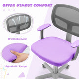 Children&#39;s desk chair, 360 rotatable, youth chair, 80-91.5 cm, height-adjustable, 54 x 50 x 80-91.5 cm, purple