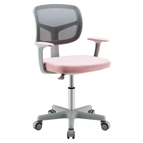 Children&#39;s Computer Chair with Adjustable Height &amp; Self-Locking Wheels for 3-10 yrs. Children Pink