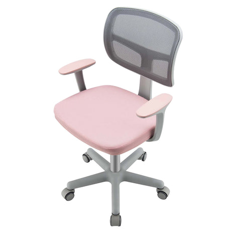 Children&#39;s Computer Chair with Adjustable Height &amp; Self-Locking Wheels for 3-10 yrs. Children Pink