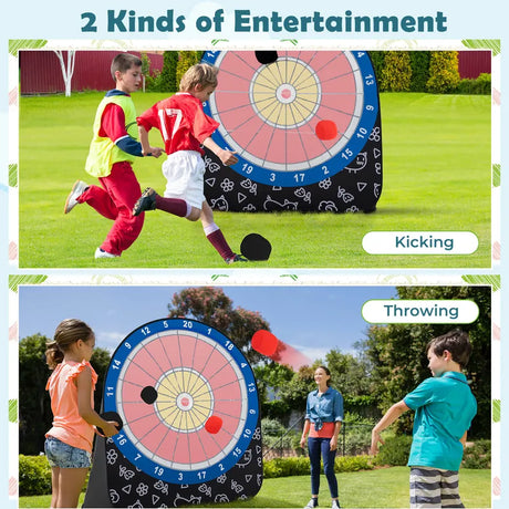 Foldable and Portable Large Dart Board for Kids-Black
