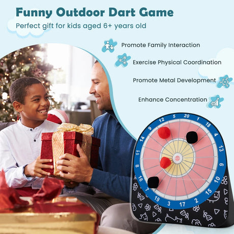 Foldable and Portable Large Dart Board for Kids-Black