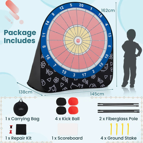 Foldable and Portable Large Dart Board for Kids-Black