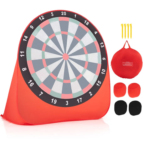 Foldable and Portable Large Dart Board for Kids-Red
